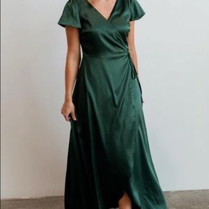 Baltic Born Krystal Satin Wrap Dress - Green